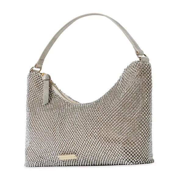 Loeffler Randall Cam Gold Diamante Crystal Mesh Baguette Bag - Picture 5 of 8